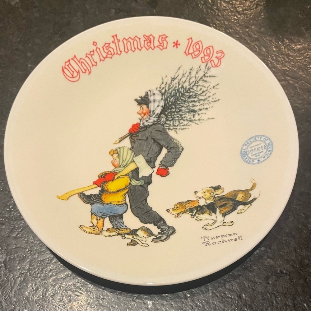 Norman Rockwell 1993 Christmas Plate